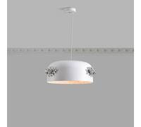 FEWDSCA Candelabro Nordic Pot Shade,Luce a Sospeso in Resina Di Fiori in Rilievo Rosa,Lucee in Rete Dilo Incorporata,Sala da Pranzo Dell'Isola Della Cucina in Altezza Regolabile All'Interno,/Argento