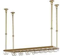 FEWDSCA Gli Amanti Del Vino Soffitto Wine Racks Altezza Regolabile Montato a Parete Sospeso Wine Bottle Holder Metallo Ferro Wine Glass Rack Goblet Stemware Racks Scaffale Di Vino Galleggiante/120 * 3