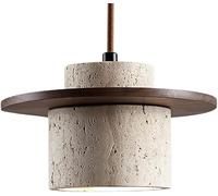 FEWDSCA Lampada a Soffitto Minimalismo Nordico Pietra Naturale Sospensione Luce Cucina Isola Sopra Lavandino Singolo Marmo Soffitto Lampada Sospensione Casale Mezzo Secolo Vintage Legno Lampadario/Col