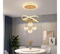 FEWDSCA Lampada a Sospensimoderna a Ledpada a Sospensiin Acrilico Doratopada a Sospensisemplice Regolabilepadero Ristorante Elegantepada Decorativa Applial Soggiorno Camera da Letto