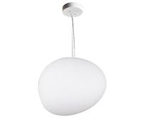 FEWDSCA Lampada Bianca Palla Di Vetro Luce, Oca Caldopadario a Forma Di Pietra, Ristorante Illuminazidecorativa Sospensiluce, Modernepade a Sospensiminimalistar Sale Espositive/Bianco Caldo/45 cm