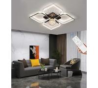 FEWDSCA Lampada da Soffitto Moderna a Conduzilampada da Soffitto da Letto Dimmabile 3000K 6000K Luce Del Soggiorno con Telecomando Metal Star Acrilicondente Interno 73Cm 74W Cucina Sala da Pranzo/Nero