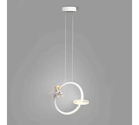 FEWDSCA Lampada Luce Bianca, Lampada a Sospensione in Metallo Ultra-Sottile con Kit Di Decorazione Astronauta, Lampadario Moderno a Led per Bambini Lampade a Sospensione per L'Illuminazione Della Stan