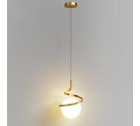 FEWDSCA Lampada Sferica Lampada, Luce a Spirale in Metallo con Ombrello in Acrilico Sferico, Lampade a Sospensione a Fianco Letto, Luci Pianeta Della Stanza Childrens, Lamadario Minimalista Moderno/D