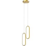 FEWDSCA Led Modern Lightingd Ceililight Fixture Led Integrated Hangingp 2 Light Brass Linear Contemporary Black Light for Diniroom Kitchen Island Bedroom/D 40Cm