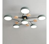 FEWDSCA Legno Led Semi Fmountpade a Soffitto Casa Moderna Molecula Nordica Bianca Vicino Alla Luce a Soffitto Soggiorno Illuminazia Soffittor Camera da Letto Sala da Pranzo/Verde/6 Luce