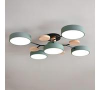 FEWDSCA Legno Led Semi Fmountpade a Soffitto Casa Moderna Molecula Nordica Bianca Vicino Alla Luce a Soffitto Soggiorno Illuminazia Soffittor Camera da Letto Sala da Pranzo/Verde/5 Luce