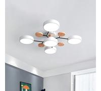 FEWDSCA Legno Led Semi Fmountpade a Soffitto Casa Moderna Molecula Nordica Bianca Vicino Alla Luce a Soffitto Soggiorno Illuminazia Soffittor Camera da Letto Sala da Pranzo/Bianco/5 Luce