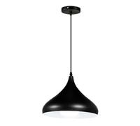 FEWDSCA Luce a Sospensione Indoor Nordic Modern Macaron Ombra in Alluminio Appendicia Lampada a Sospensione Regolabile Lampada a Sospensione per la Camera da Letto Dell'Isola Della Cucina/Nero/42 cm