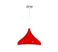 FEWDSCA Luce a Sospensione Indoor Nordic Modern Macaron Ombra in Alluminio Appendicia Lampada a Sospensione Regolabile Lampada a Sospensione per la Camera da Letto Dell'Isola Della Cucina/Rosso/42 cm