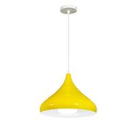 FEWDSCA Luce a Sospensione Indoor Nordic Modern Macaron Ombra in Alluminio Appendicia Lampada a Sospensione Regolabile Lampada a Sospensione per la Camera da Letto Dell'Isola Della Cucina/Giallo/32Cm