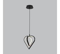 FEWDSCA Luce Indoor Led Luce Cuore Sacrylic 18W 3 Modalità Colore Ceilihanginlights per L'Isola Della Cucina/Nero