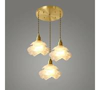 FEWDSCA Luce Interni 3 Latte Vetro Locluster Roselamp per Stairwell Ceiling Moderno Hangingp per Diniroom/Vetro Smaltato/Circolo