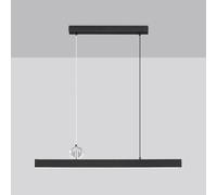 FEWDSCA Luce per Interni Rettangolari Lineari in Ottone Hangingp con Acrilico Ombra Leds Moderni - 64W Diniroom Lokitchen Isola Luce a Goccia/Nero/Dimmi
