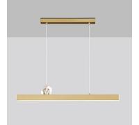 FEWDSCA Luce per Interni Rettangolari Lineari in Ottone Hangingp con Acrilico Ombra Leds Moderni - 64W Diniroom Lokitchen Isola Luce a Goccia/Ottone/Dimmi