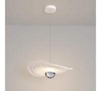FEWDSCA Luce Singolo Indoor Led per Diniroom 3 Temperature Di Colore 7W con Resina Umbra Camera da Letto Cucina Isola/Foglia Piegata