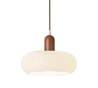 FEWDSCA Luci Interni Vetro Legno Base Camera da Letto Casale Nordico Retro Cupola Ombra Di Vetro per L'Isola Della Cucina