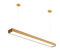 FEWDSCA Luminario Lineare in Legno per la Cucina Isola Industriale a Striscia Lunga Ha Condotto il Lampadario Casale Rurale Vintage Soffitto Sospensione Lampada Sala da Pranzo Ristorante Bar/60 * 10 c