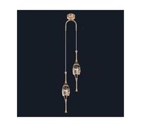 FEWDSCA Mid-Century Modernada a Sospensilunga,Da a Sospensicon Tonalità Di Vetro a Bolla, Compatibile con Isola Della Cucinaio Al Soffittor Foyer e Scala/Luce Luhe-2