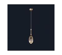 FEWDSCA Mid-Century Modernada a Sospensilunga,Da a Sospensicon Tonalità Di Vetro a Bolla, Compatibile con Isola Della Cucinaio Al Soffittor Foyer e Scala/Nero e Oro-1 Luce