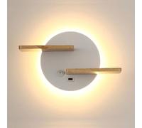 FEWDSCA Minimalista Moderna Camera da Letto Luce a Parete Metha Condottoda Rotondar Interni Sconce Scaffale Illuminazidecorativa Interruttore Pulsante/Bianco