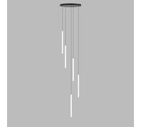 FEWDSCA Modern Longs for High Ceilings Remote Entryway Farmhouse Black Led Foyer White Linear Light Ceilihangingp for Staircase Liviroom/5 Luci