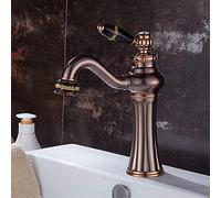 FEWDSCA Rubinetti, Rubinettor Lavabo in Stile Europeor Acqua Calda Eda, Rubinetto Anticor Lavabo a Foro Singolo, Tutti in Stile Antico con Testa a Forma Di Drago/Rosa/Oro Rosa