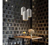 FEWDSCA Semplice Bar in Calcestruzzo Banco Sospensione Luce Retro Cemento Piccola Lampada a Sospensione E27 Casa Di Campagna Decorazione Luci Sospensioni Arredamento Cucina Isola Illuminazione Regolab