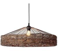 FEWDSCA Staff Light Brown Wicker Light Basket Shade Style Rattan Cage Cavodario in Metfmountda a Soffittodari a Parete/Colore/50 cm * 20 cm
