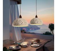 FEWDSCA Wabi Sabi Cemento Pendente Luce Retro Fatto a Mano a Forma Di Ciotola Lampada a Sospensione E27 Cascina in Legno Massiccio Decorazione Luci a Sospensione Apparecchio Cucina Isola Illuminazione