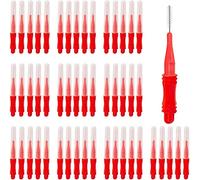 Fewlew 50 spazzolini interdentali rossi, spazzola per la pulizia dei denti, in plastica, mini spazzole interdentali, piccola spazzola interdentale per una pulizia efficace degli spazi interdentali