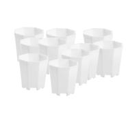 FewNvWa 10 Pezzi Vasi da Ottagonali Contenitore Riutilizzabile con Drenaggio Materiale PP Vasetti Leggeri E Decorativi Adatto per Finestra Balcone, Bianco