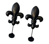 FewNvWa 2 Pezzi Applique Da Parete Portacandele Ferro Appendibili con Motivo Floreale Rustico Europeo Vintage Adatto a Matrimonio Sala Da Pranz, Nero