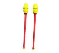 FewNvWa 2 Pezzi Bastoni Ginnastica Ritmica Collegabili Bacchette da Allenamento Leggere in Gomma E PVC Facili da Gestire Adatte a Competizione Danza Casa, Testa Gialla Verga Rossa