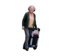 FewNvWa 2 Pezzi Personaggio in Miniatura Modello Statuetta Figurina Persone Architettura in Resina Realistica Dettagliata per Piccoli Paesaggi Decorazione, Donne Anziane