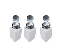 FewNvWa 3 Pezzi Dispenser Bottiglia Pressa per Unghie Bottiglia per Acetone Push Down Remover Contenitore in Vetro con Ampia Apertura Adatto per Estetista