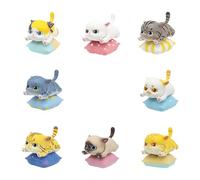 FewNvWa 8 Pezzi Statuette Decorative di Gatti, Sculture di Animali, Ornamenti Da Tavolo, Collezione Realizzata in Resina, Adatta per La Decorazione di Casa E, 5 cm x 7 cm x 6 cm