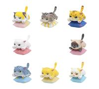FewNvWa 8 Pezzi Statuette Decorative di Gatti, Sculture di Animali, Ornamenti Da Tavolo, Collezione Realizzata in Resina, Adatta per La Decorazione di Casa E, 4 cm x 6 cm x 5 cm