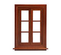 FewNvWa Accessori per Casa delle Bambole in Miniatura: Finestra in Legno, Decorazione per Micro Paesaggi in 1:12