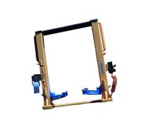 FewNvWa Automobile Lift Model Modello Mini Sollevatore Auto Accessorio Decorativo Garage Struttura Doppia Colonna Resina Adatto a Collezionisti Diorami, Giallo Deluxe