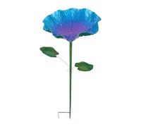 FewNvWa Bagno per Uccelli, Bagno per Uccelli Selvatici, Mangiatoia Rialzata, Supporto da Giardino con Robusta Struttura in Ferro, Adatto Come Regalo per a, Blu