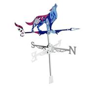 FewNvWa Banderuola Segnavento in Metallo Wolf con Montaggio sul Tetto, per Decorazione da Giardino, Recinzione per Terrazza