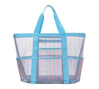 FewNvWa Borsa a rete per, giocattoli quotidiani, piscina, nuoto, tempo libero, studio, viaggi, lavoro e commissioni, Blu Rosa