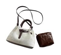 FewNvWa Borsa a Spalla con Volume Generoso per Documenti E Cosmetici Tracolla Lunga Staccabile Materiale Durevole Adatta a Lavoro Viaggi, Bianco