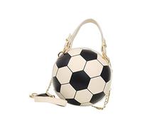 FewNvWa Borsa a Tracolla Donna Borsa Da Donna Forma Calcio Portafoglio Grande Capacità PU Pelle Catena Rimovibile Donna Adatta Libero Usci, Bianco
