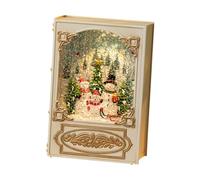 FewNvWa Carillon Natalizio Lanterna Musicale Ornamento a Libro Luce D'Atmosfera con Melodia Festiva Adatto per Amici Familiari E Come Dono Festivo, Pupazzo di neve di Natale