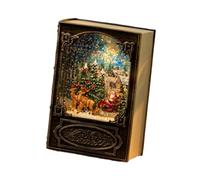 FewNvWa Carillon Natalizio Lanterna Musicale Ornamento a Libro Luce D'Atmosfera con Melodia Festiva Adatto per Amici Familiari E Come Dono Festivo, Babbo Natale