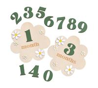 FewNvWa Cartello Bifacciale per Traguardo, Decorazioni per Dei Bambini, Ricordi, Cartello per Annuncio di Nascita, Cerchi in Legno E, Verde, Taglia unica bambino