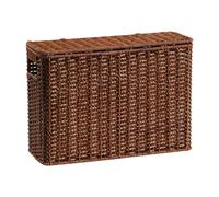 FewNvWa Cestino Portaoggetti Intrecciato in Materiale PE Compatto, Scatola Stretta per Riviste E Giornali, Porta Documenti Decorativo, S