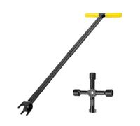 FewNvWa Chiave Multifunzione per Contatore Acqua con Manico a T Utensile per Valvole E Spigots Design Ergonomico E Resistente Adatta per Uso Domestico E Prof, Telescopico Giallo